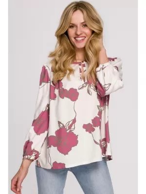 Bluza de dama MAKOVER K099 BÍLÁ//RŮŽOVÁ ALB/ROZ