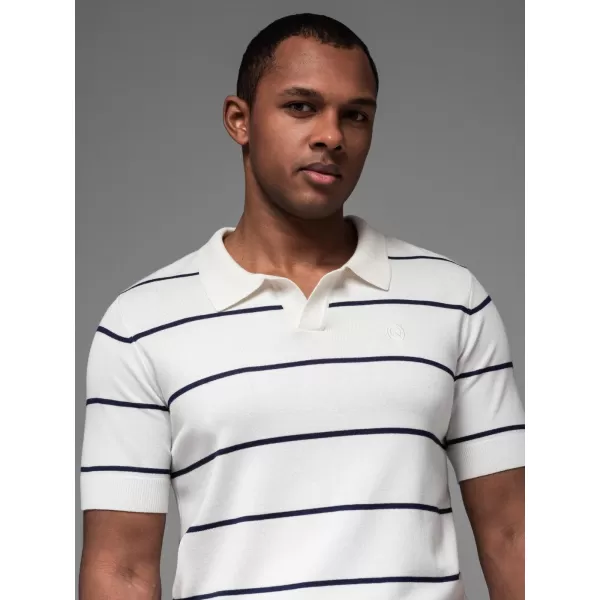  Mens t -thirt cu guler OMBRE OM-POSS-0145 ALB ȘI BLEUMARIN 