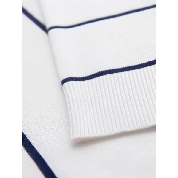  Mens t -thirt cu guler OMBRE OM-POLS-0146 ALB ȘI ALBASTRU BLEUMARIN 