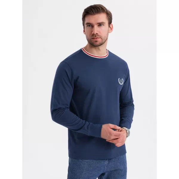  Cămaşă OMBRE OM-LSCL-0128 ALBASTRU ÎNCHIS 