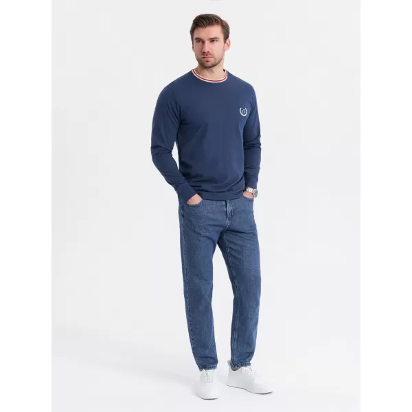  Cămaşă OMBRE OM-LSCL-0128 ALBASTRU ÎNCHIS 