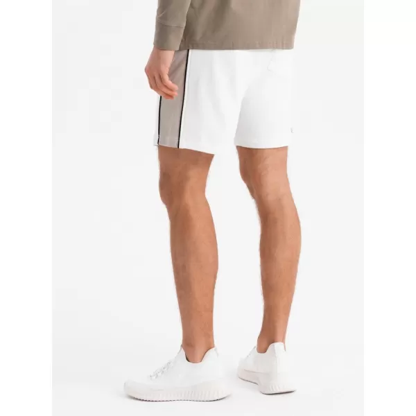  Pantaloni scurți pentru bărbați OMBRE OM-SRSK-0182 ALB RUPT 