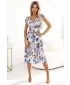 Rochie NUMOCO MATILDE 425-13 FLORI BEJ ȘI ALBASTRU