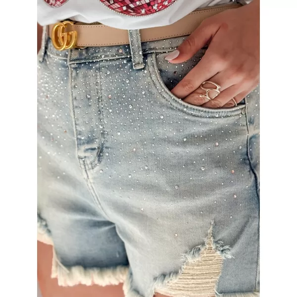  Pantaloni scurți pentru doamne DSTREET LIKE A STAR SY0487 ALBASTRU 