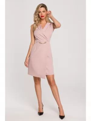 Rochie MAKOVER K149 ROZ CREPONAT