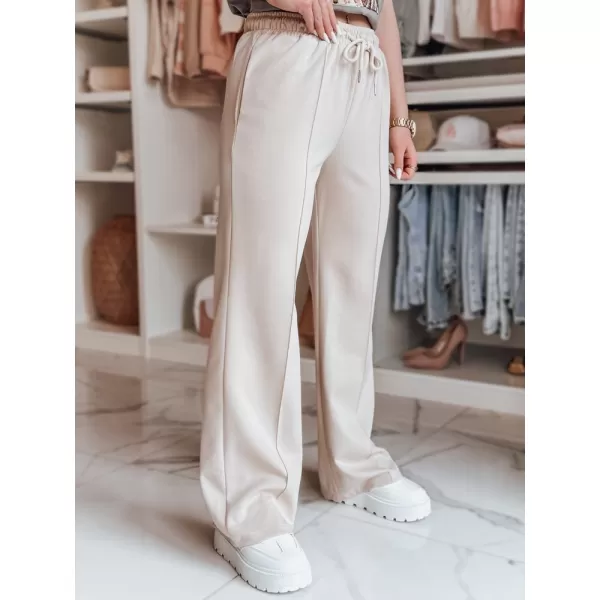  Pantalonii pentru doamne DSTREET DRESSANIK UY2702 BEJ 