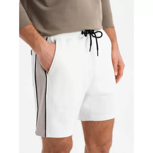  Pantaloni scurți pentru bărbați OMBRE OM-SRSK-0182 ALB RUPT 