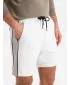 Pantaloni scurți pentru bărbați OMBRE OM-SRSK-0182 ALB RUPT