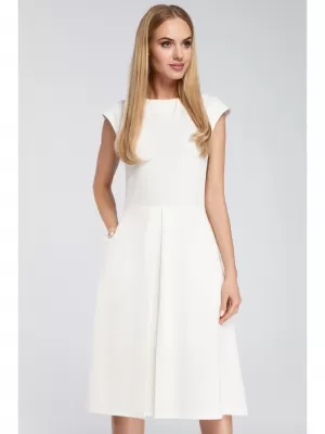 Rochie MOE M296 ECRU-nefun ALB