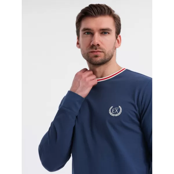  Cămaşă OMBRE OM-LSCL-0128 ALBASTRU ÎNCHIS 