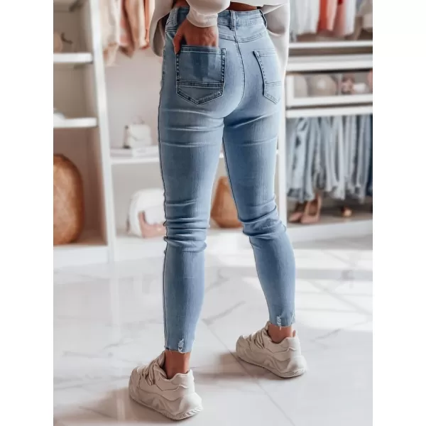  Pantalonii pentru doamne DSTREET SKINNIZA UY2357 ALBASTRU 