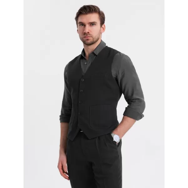  Vestă OMBRE OM-BLZV-0146 NEGRU 