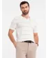 Mens t -thirt cu guler OMBRE OM-POSS-0145 ALB ȘI BEJ
