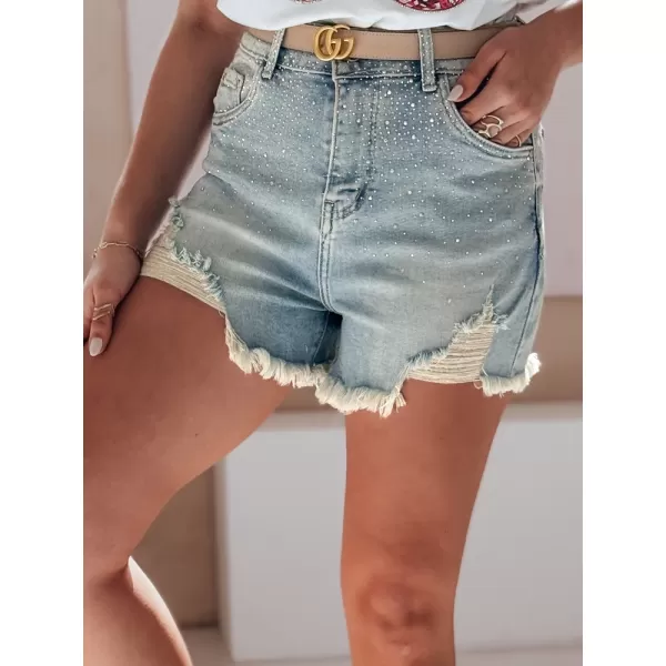  Pantaloni scurți pentru doamne DSTREET LIKE A STAR SY0487 ALBASTRU 