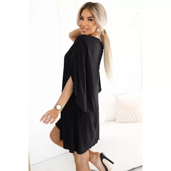  Rochie NUMOCO LIVIA 597-1 NEGRU CU SCLIPICI 