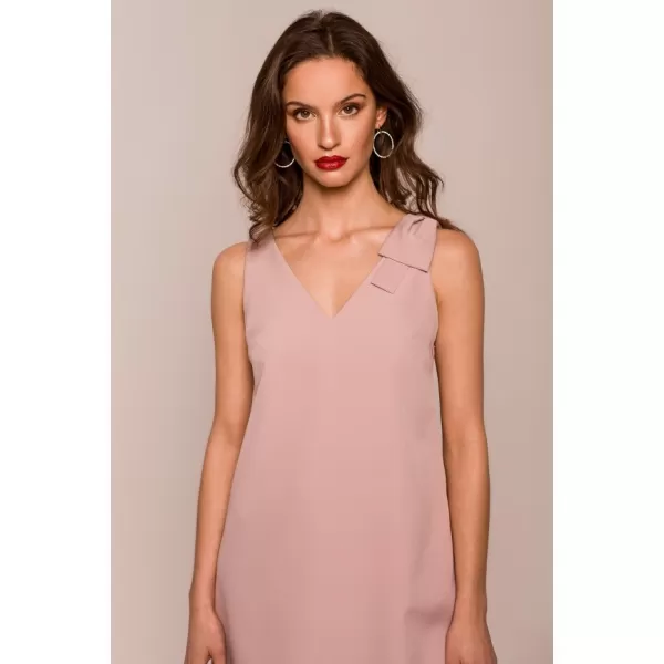  Rochie MAKOVER K128 ROZ CREPONAT 