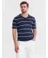 Mens t -thirt cu guler OMBRE OM-POSS-0145 ALBASTRU BLEUMARIN ȘI ALB
