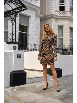 Rochie MOE M756 NEGRU/MARO