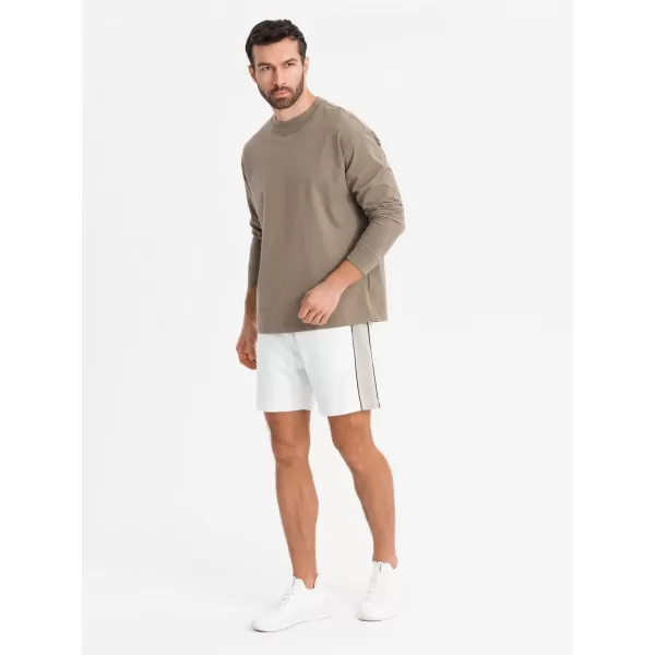  Pantaloni scurți pentru bărbați OMBRE OM-SRSK-0182 ALB RUPT 