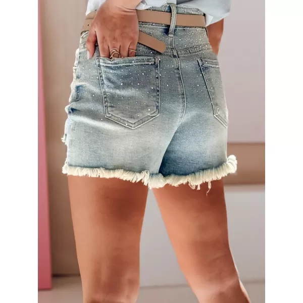  Pantaloni scurți pentru doamne DSTREET LIKE A STAR SY0487 ALBASTRU 