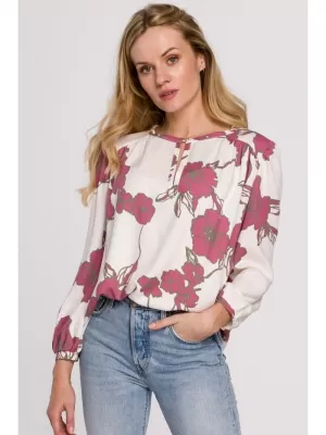 Bluza de dama MAKOVER K099 BÍLÁ//RŮŽOVÁ ALB/ROZ