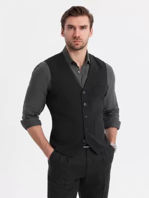 Vestă OMBRE OM-BLZV-0146 NEGRU