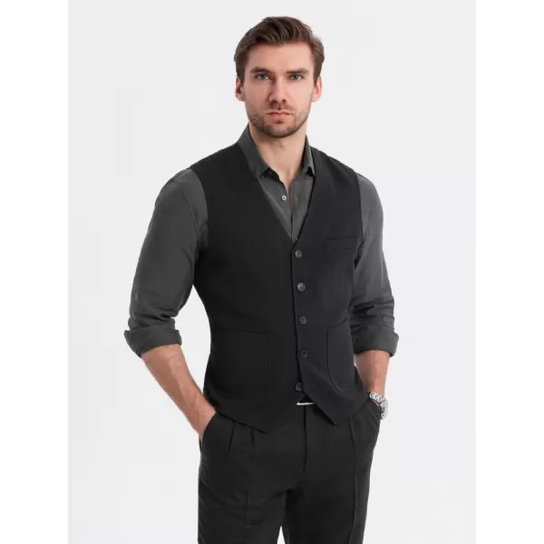  Vestă OMBRE OM-BLZV-0146 NEGRU 