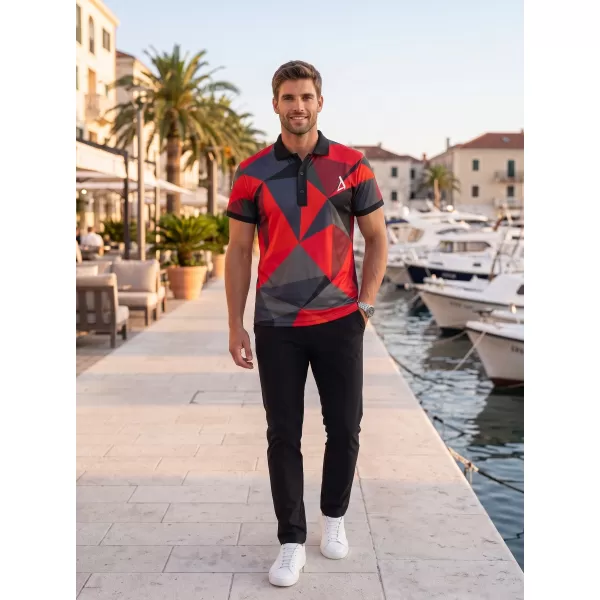  Tricou funcțional pentru bărbați cu guler premium ALTISPORT VOJ/ALM007TR05 ROŞU 