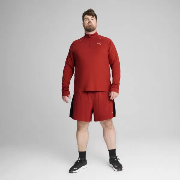  Tricou bărbătesc PUMA RUN CLOUDSPUN 1/4 ZIP 525781_63 MARTE ROȘU 