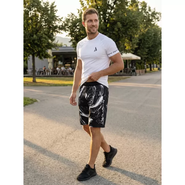  Premium pantaloni scurți funcționali pentru bărbați ALTISPORT VOJ/ALM071KRA01 ALB -NEGRU 
