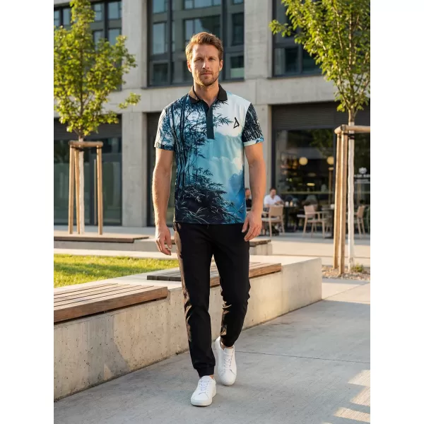  Tricou funcțional pentru bărbați cu guler premium ALTISPORT VOJ/ALM103TR05 BAMBUS 