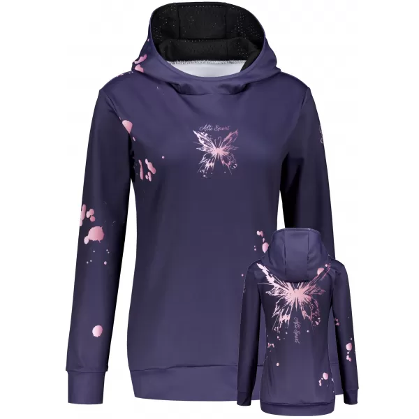  Premium cu hanorac funcțional pentru femei ALTISPORT VOJ/ALW077MI01 VIOLET ÎNCHIS/ROZ 