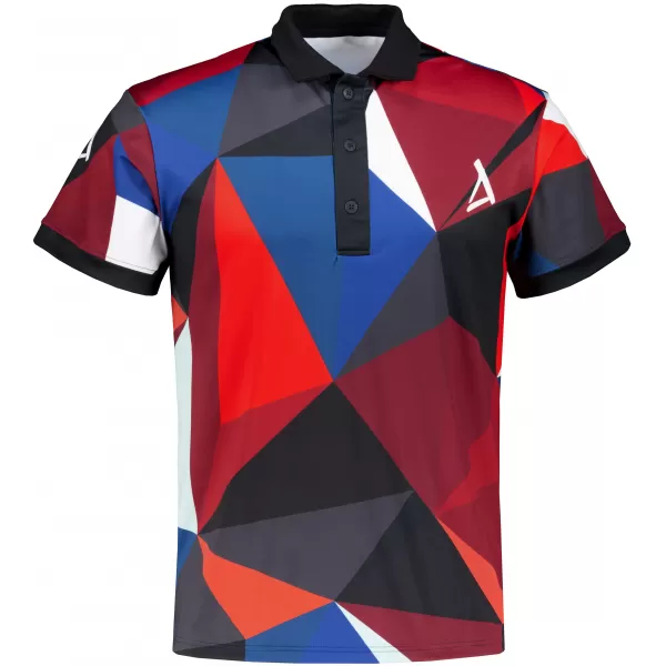  Tricou funcțional pentru bărbați cu guler premium ALTISPORT VOJ/ALM007TR05 ALBASTRU NAVAL/ROȘU 