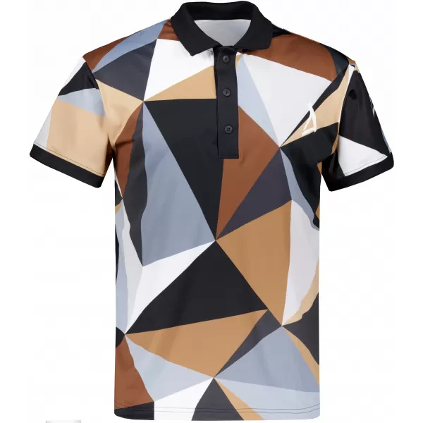  Tricou funcțional pentru bărbați cu guler premium ALTISPORT VOJ/ALM007TR05 NEGRU -BROWN 