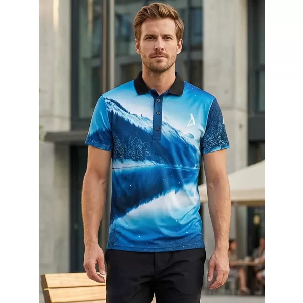  Tricou funcțional pentru bărbați cu guler premium ALTISPORT VOJ/ALM103TR05 ZĂPADĂ 
