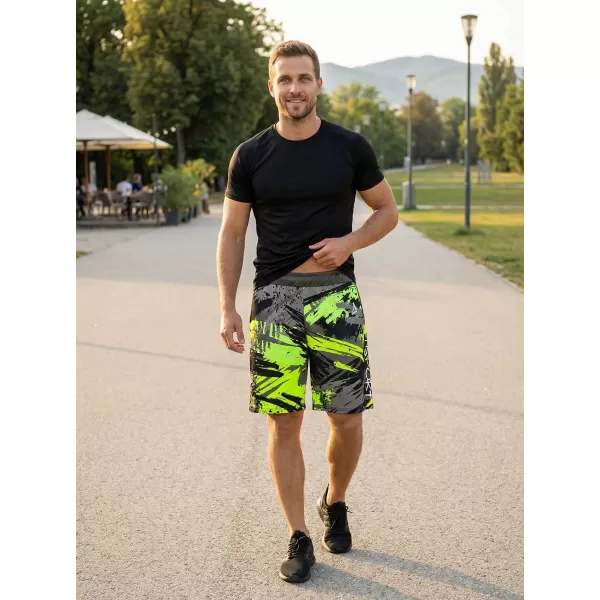  Premium pantaloni scurți funcționali pentru bărbați ALTISPORT VOJ/ALM014KRA01 NEGRU -GREEN 