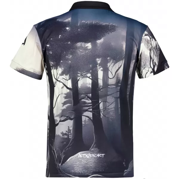  Tricou funcțional pentru bărbați cu guler premium ALTISPORT VOJ/ALM103TR05 BLACK-LEES 