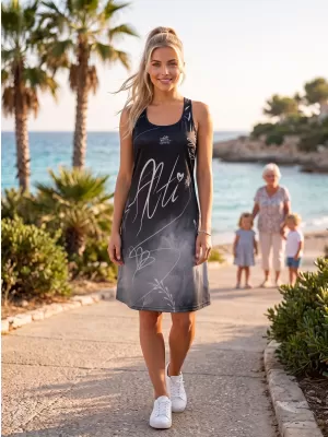 Premium rochie funcțională pentru femei ALTISPORT VOJ/ALW083SAT01 ALB -NEGRU
