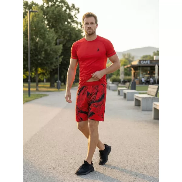  Premium pantaloni scurți funcționali pentru bărbați ALTISPORT VOJ/ALM071KRA01 ROŞU 