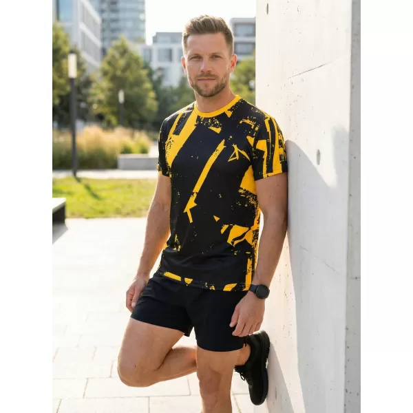  Premium funcțional pentru bărbați ALTISPORT VOJ/ALM079TR01 NEGRU -YELLOW 