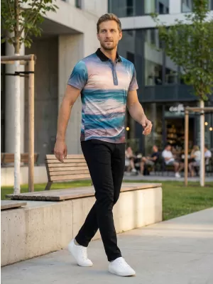 Tricou funcțional pentru bărbați cu guler premium ALTISPORT VOJ/ALM103TR05 MARE