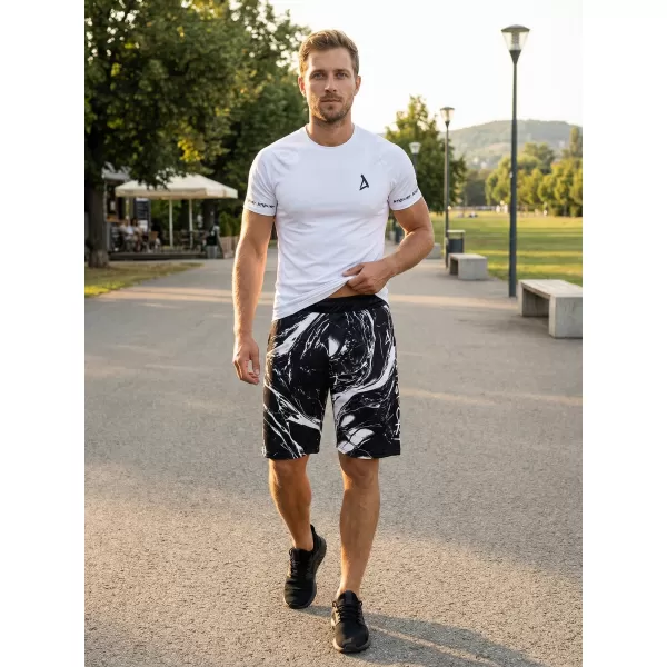  Premium pantaloni scurți funcționali pentru bărbați ALTISPORT VOJ/ALM071KRA01 ALB -NEGRU 