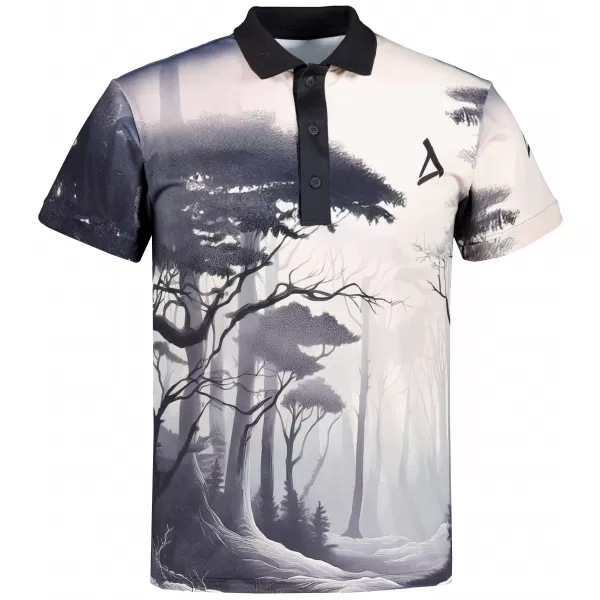  Tricou funcțional pentru bărbați cu guler premium ALTISPORT VOJ/ALM103TR05 BLACK-LEES 