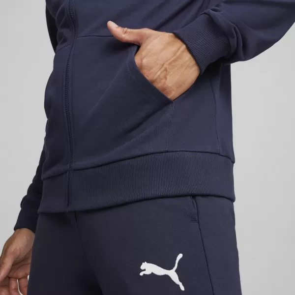  Panoul pentru bărbați PUMA TEAMGOAL CASUALS HOODED JACK 658595_06 PUMA NAVY/PUMA WHITE 