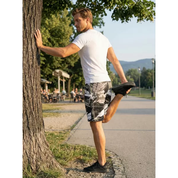  Premium pantaloni scurți funcționali pentru bărbați ALTISPORT VOJ/ALM014KRA01 NEGRU -GRAY 