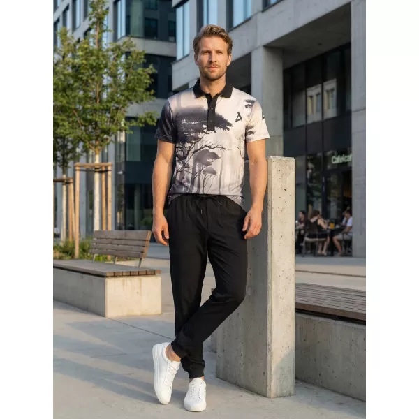  Tricou funcțional pentru bărbați cu guler premium ALTISPORT VOJ/ALM103TR05 BLACK-LEES 