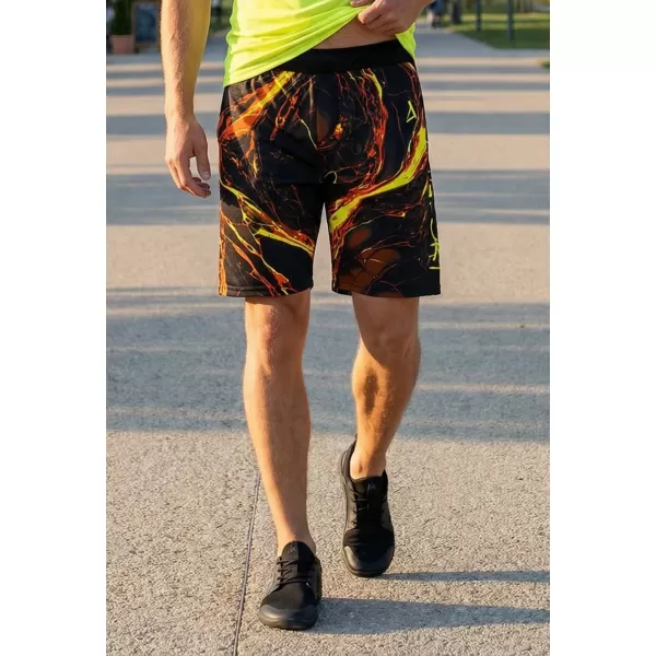  Premium pantaloni scurți funcționali pentru bărbați ALTISPORT VOJ/ALM071KRA01 NEGRU -YELLOW 