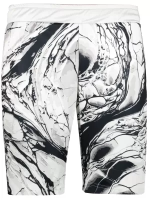 Premium pantaloni scurți funcționali pentru bărbați ALTISPORT VOJ/ALM071KRA01 ALB -ȘI -BLACK