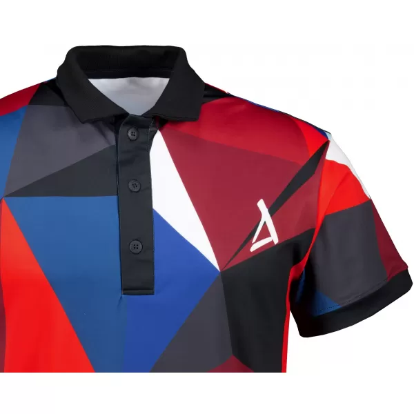  Tricou funcțional pentru bărbați cu guler premium ALTISPORT VOJ/ALM007TR05 ALBASTRU NAVAL/ROȘU 
