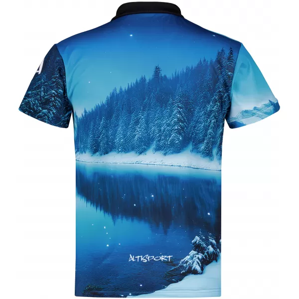  Tricou funcțional pentru bărbați cu guler premium ALTISPORT VOJ/ALM103TR05 ZĂPADĂ 